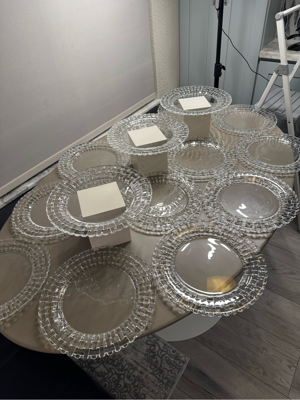 Nachtmann Bossa Nova Crystal Chargers 12.625” Set 15 Germany Luxury Table